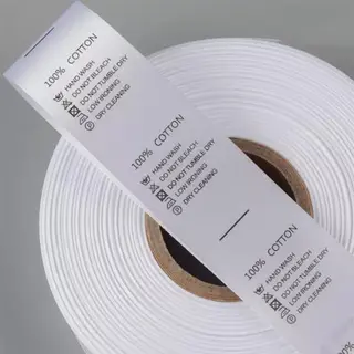 Custom Satin Ribon Printed Care Label For Garment
